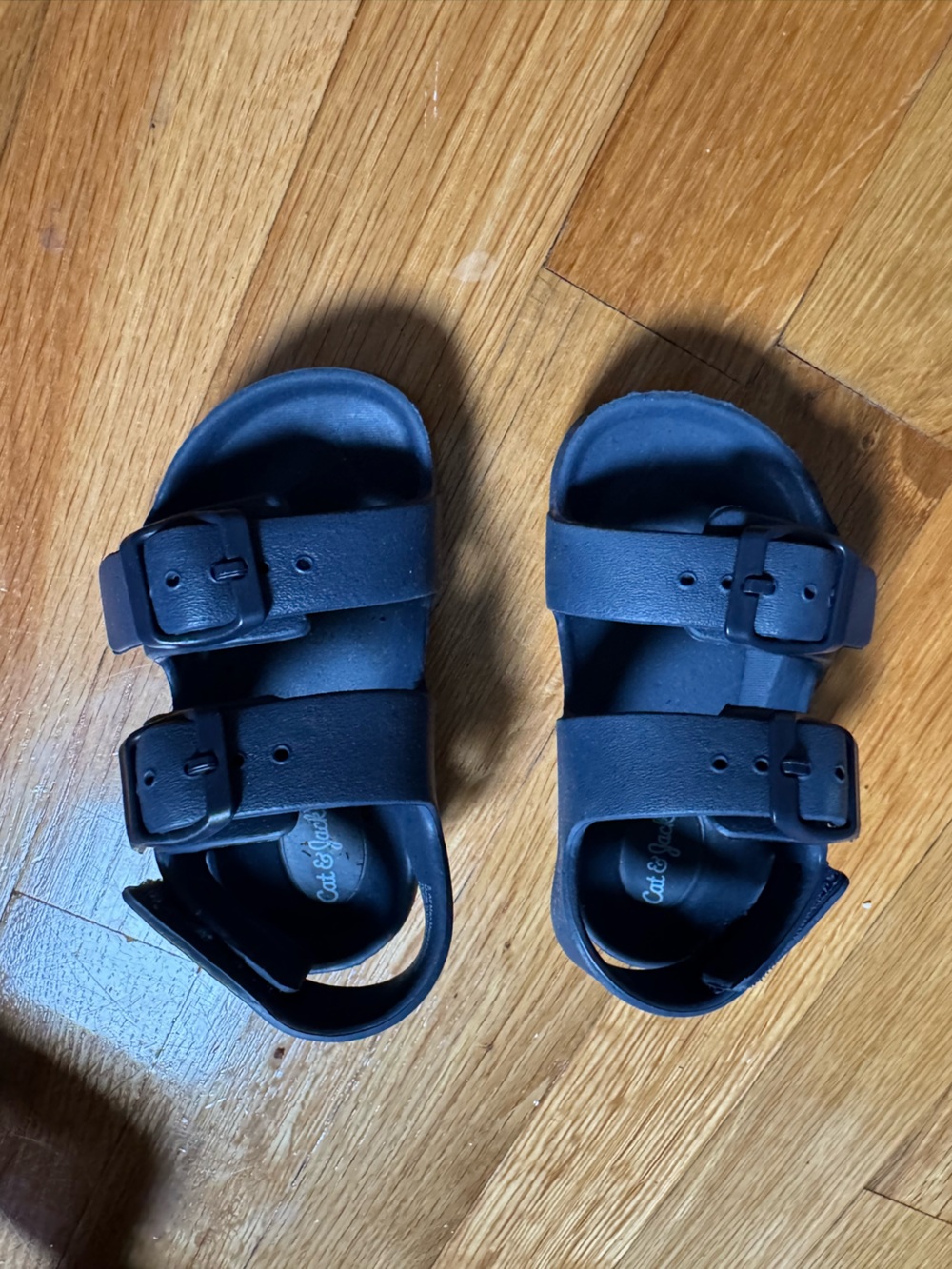 Cat & Jack Kids' Black Double-Buckle Sandals